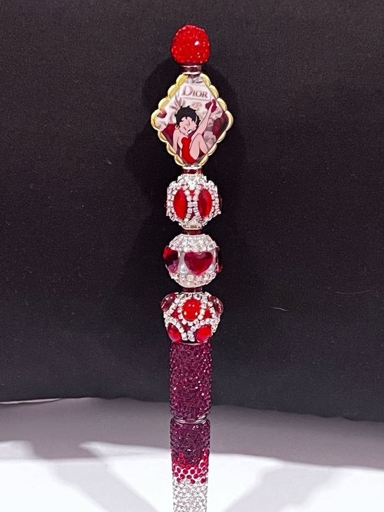 Handmade Other - Betty Boop Red rhinestone  Beaded focal fancy pen